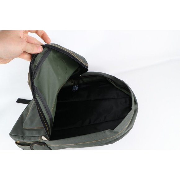 NOS Vintage 90s Streetwear Blank Nylon Backpack Book Bag Carry On Green main image 6